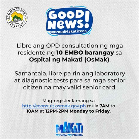 osmak opd appointment|Ospital ng Makati .
